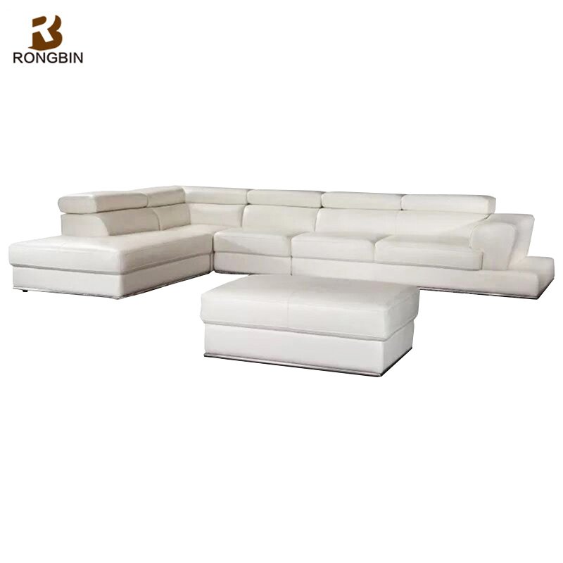 Big Corner Sofa Set 7 Seater White Leather F047