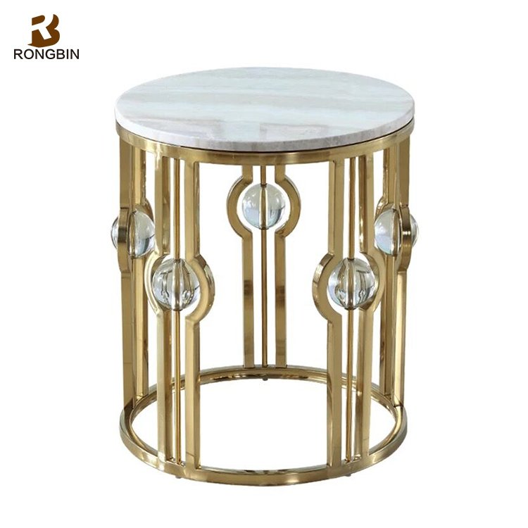 Crystal Decor Gold Small Side Table Living Room Furniture