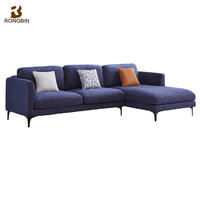 China 2 Piece Fabric Sofa Set  Blue Linen Surface G42