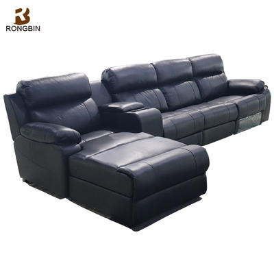 Italian Black Leather Modular Recliner Sofa Sale L Shape 825